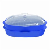 طباخ لحم الخنزير المقدد الميكروويف مع غطاء